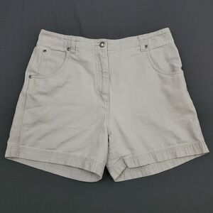 Woolrich Womens Khaki Cotton Canvas Chino Shorts Beige Outdoor Size 10 30 Waist